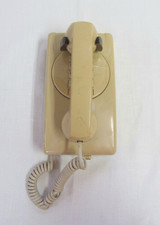 Vintage Beige 2454-AS Ash Rotatary Wall Phone Adjust Volume TESTED (See Video) B picture