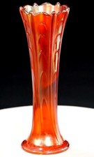 Dugan Iridescent Marigold Carnival Glass Pulled Loop 10 1/8