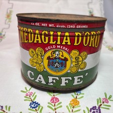 Medaglia d'Oro Vintage Espresso Coffee Advertising Tin  with  lid picture