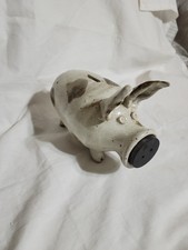 Vntg Studio Pottery Ceramic Pig Piggy Bank Rubber Stopper 5 1/2