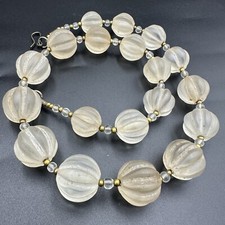 Himalayan Regions Old Crystals Beads Carving Necklace picture
