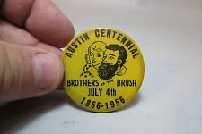 RARE Austin MN Minnesota Centennial 1956 pinback pin back button Brothers Brush picture