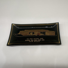 The First National Bank Advertising Tray - Black & Gold, 1905 picture