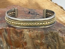 VIntage Tahe Navajo Sterling Silver 12K Gold Filled Wire Cuff Bracelet--2177.26 picture