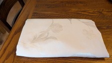 Vintage Pale Pink on Pink Floral  Sateen Large Tablecloth 58x100 Spring Perfect picture