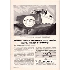 1957 Monel Marine Hydraulic Steering System Original Vintage Print Ad picture