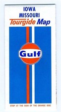 GULF Iowa Missouri Tourgide Map MINT 1971 Rand McNally picture