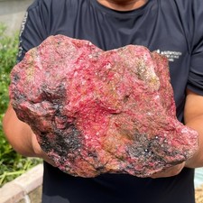 15.21lb Large Raw Ore Red Black Rhodonite Quartz Gemstone Mineral Specimen picture