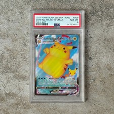 PSA 8 SURFING PIKACHU VMAX#009 Full Art holo - Celebrations 2021 Pokemon Card picture