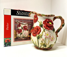 Vintage Signature Home Collection Ceramic Water Pitcher 9
