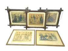 Antique Victorian Fashion Plates Peterson's Magazine Les Modes Framed Print Lot picture