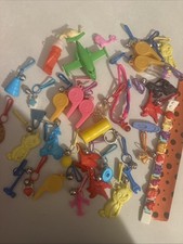 Vintage 1980's plastic clip on bell charms And More Lot Of 37 Mixed picture