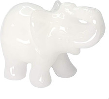 White Jade Elephant  Figurines Hand Carved Pocket Statue Healing Crystals Good L picture