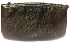 Black Leather Full Size Tobacco Pouch with Zipper Holds 2 oz Pipe Tobacco - 1168 picture