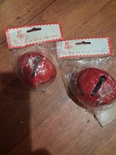 Vtg Metal Jumbo Christmas Bells Red 1960s NOS In Package 2 Of Them picture