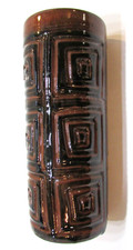Vintage Handmade Italy 3x7 Flower Bud Vase Heavy 15 oz Brown Terracotta Pottery picture