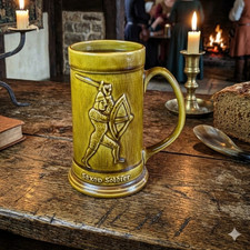 Vtg Arthur Wood England 909 Ceramic Tankard Saxon Soldier 1066 Mug Vintage 1950s picture