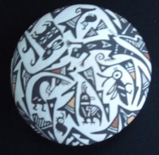 Vintage ACOMA Mimbres Revival Pot *Phillip Iule*Complex 3 x 1 Inch*FREE SHIPPING picture