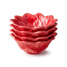 Certified International 21642SET4 Poinsettia Bowls, Set of 4 Red 3D Ceramic picture