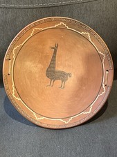 Vintage Peruvian Red Clay Llama Decorative Wall Plate (11