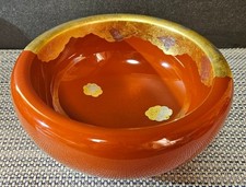 Red Lacquer Bowl Imperial Warrant Yamada Heiando Unkin Cherry Maple Boxed picture