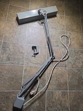 Vintage Grey Luxo Industrial Twin Flourescent Artictulating Drafting Lamp Tested picture