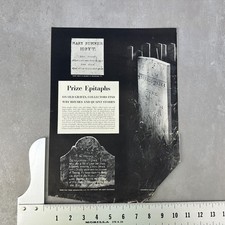Prize Epitaphs Antique Headstones Graves Vintage Print Ad 1790s 1800s Graveyard picture