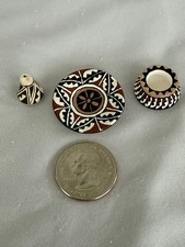 3 Piece Lot Miniature Pueblo Pottery Signed Hand Made picture