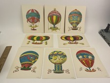 8- #’d Smithsonian 1955 USG Hot Air Balloon Print Collection 8-1/4 X 6-1/4 “ picture