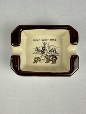 Vintage Great Smoky Mountains Ceramic Ash Tray RARE Design picture