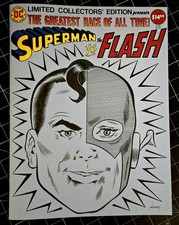 SUPERMAN vs FLASH ORIGINAL ART SKETCH COVER TREASURY-SIZE By PATRICK OWSLEY picture