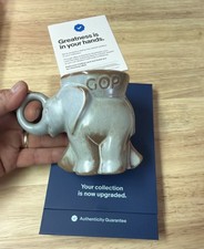 Elephant Frankoma Coffee Cup Mug Vintage GOP Collector Decor Animal Wildlife USA picture