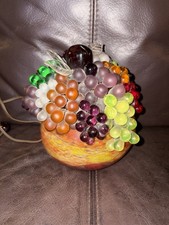 Vintage Art Deco Schneider Art Glass Signed Bowl Of Grapes Lamp France RARE picture