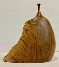 1977 Doug Ayers Large Walnut Burl Weed Pot Live Edge Sculptural Studio Wood Art picture