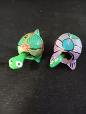 Vintage hand painted Mexican folk art bobble hwad turtle figurines picture