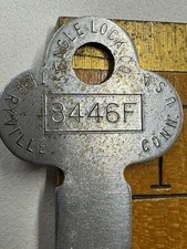 🌿 🗝️ Vintage Old Antique Eagle Lock Co # 8446F Luggage Suitcase Baggage Key picture