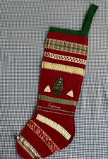 Handmade Vintage Felt Christmas Stocking Sequins MCM Decor 1950's 18