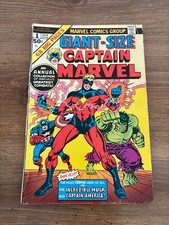 Giant-Size Captain Marvel # 1 VG/FN Comic Book Captain America Hulk 6 J311 picture