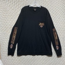 VTG Harley Davidson Shirt Mens Size XL Black USA Made Short Sleeve Wichita picture