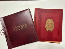 Vintage Lot of 2 Scrapbook Albums 1940s Empty Pages picture