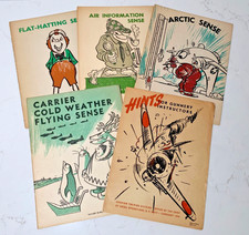 Lot 5 Vintage WWII US Navy Aviation Training Pamphlets Sense Books Gunnery 1944 picture