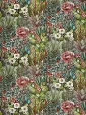 Stroheim Lush Botanical Floral Linen Print Fabric- Fantasy Garden Tahiti 3.15 yd picture