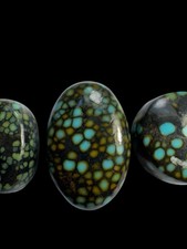 High grade Hubei super  rare multi color micro spiderwebs turquoise cabochon picture