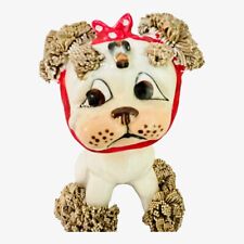 Vintage 1950s Lefton Dog Toothache Puppy Figurine Spaghetti Trim Fly Japan picture