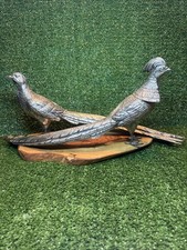 Vintage Weidlich Bros. MCM Silver Plated Pheasants 2276 Made in USA  No Repairs picture