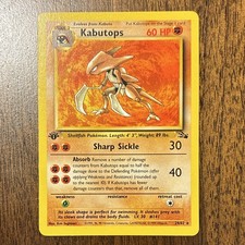Pokémon 1st Edition Kabutops 24/62 Trading Card 1999 English Wizards picture