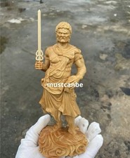 Fudo Myoo Wooden Buddhist Statue Hand-Carved One-Piece Wood Standing Figure picture