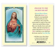 Prayer To The Sacred Heart of Jesus Laminated Holy Card Catholic Faith picture