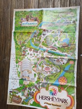 Vintage 1970s Hershey Park Map Colorful Poster Pennsylvania Amusement RARE 24x36 picture