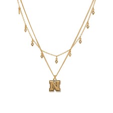 Nebraska Cornhuskers, Licensed University Emblem Cory Necklace, 18K gold plated picture
